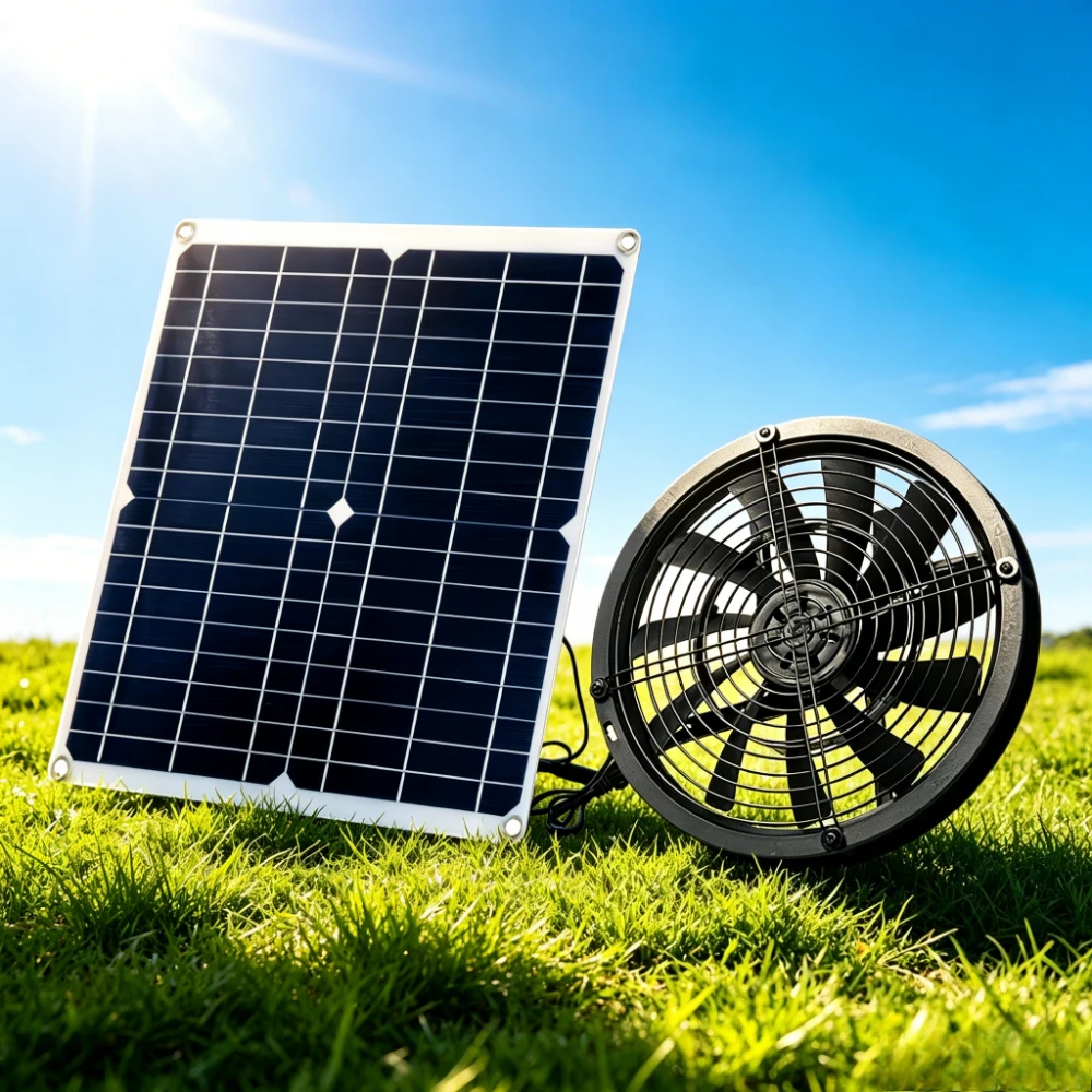 

15W 25W Outdoor Solar Exhaust Fan Kit for Greenhouse Chicken Coop Dog House RV Shed Weatherproof Air Circulation Cooling