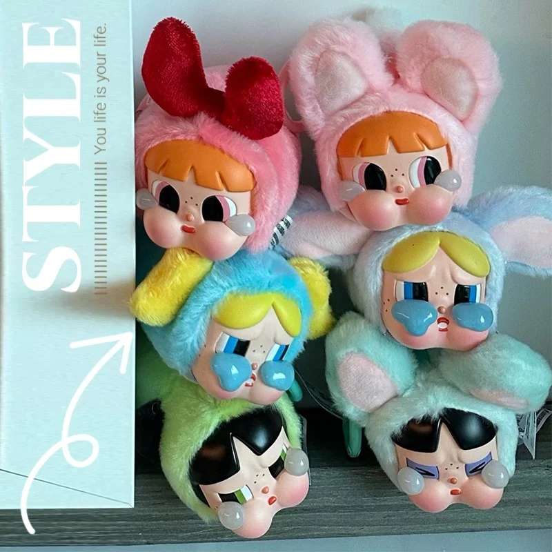 Crybaby The Powerpuff Girls Plush Toy Series Kawaii Backpack Pendant Creative Keychain Cartoon Doll Anime Peripheral Funny Gifts