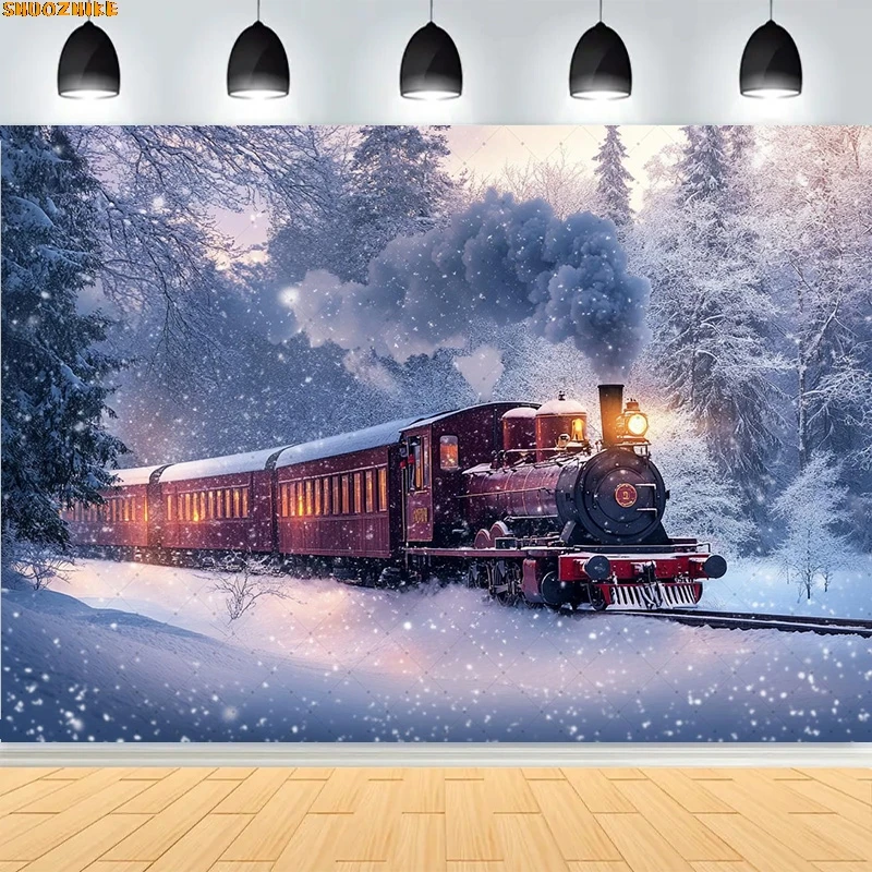 

Christmas Day Wreath Family New Year Party Photography Backdrops Prop Window Living Room Xmas Tree Gift Snow Background WD-09