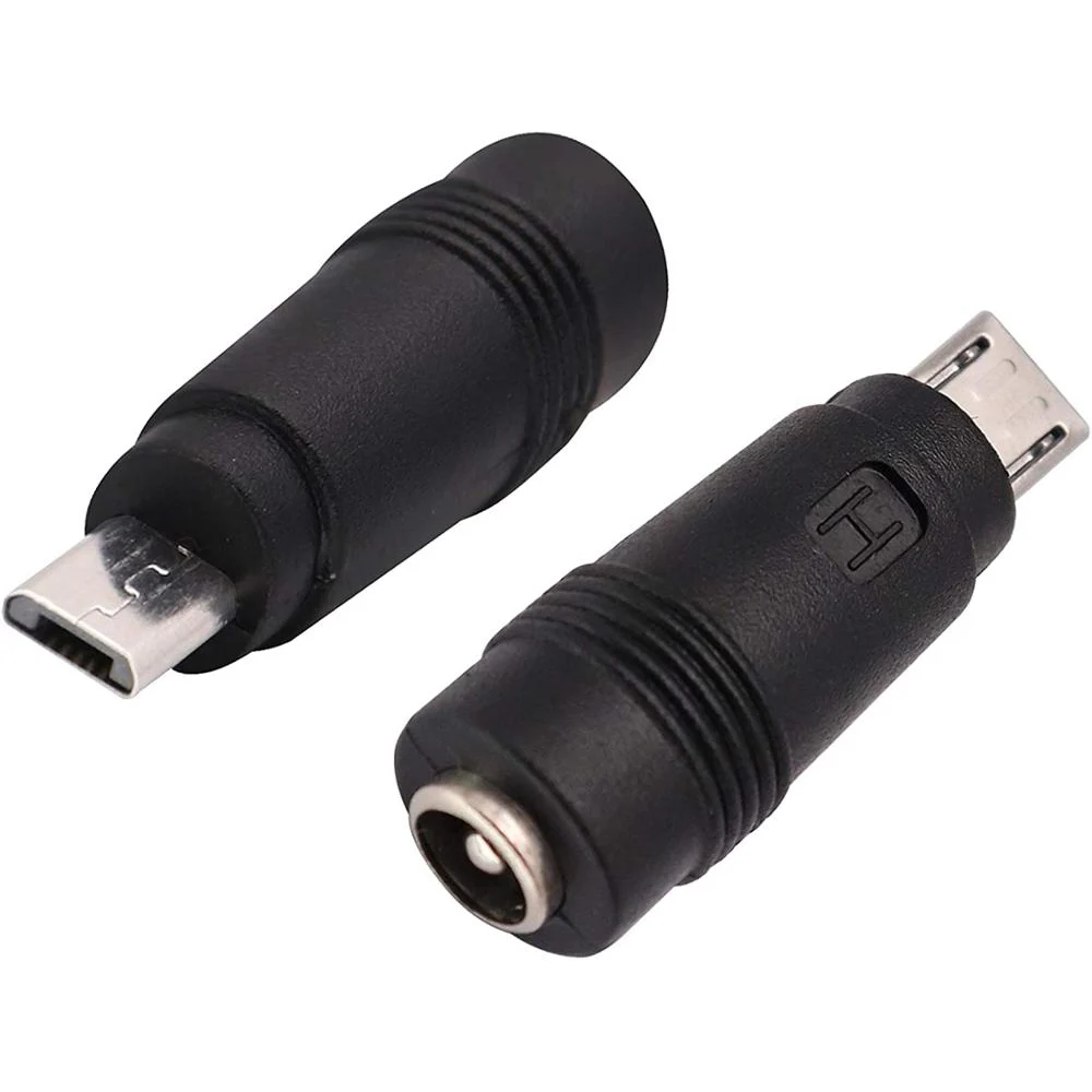 تيار مستمر محول الطاقة للهاتف المحمول والكمبيوتر اللوحي ، شحن الكابلات موصل ، تيار مستمر 5 فولت ، 5.5x2.1 مللي متر إلى مايكرو USB 5 فولت ، 2 حزمة