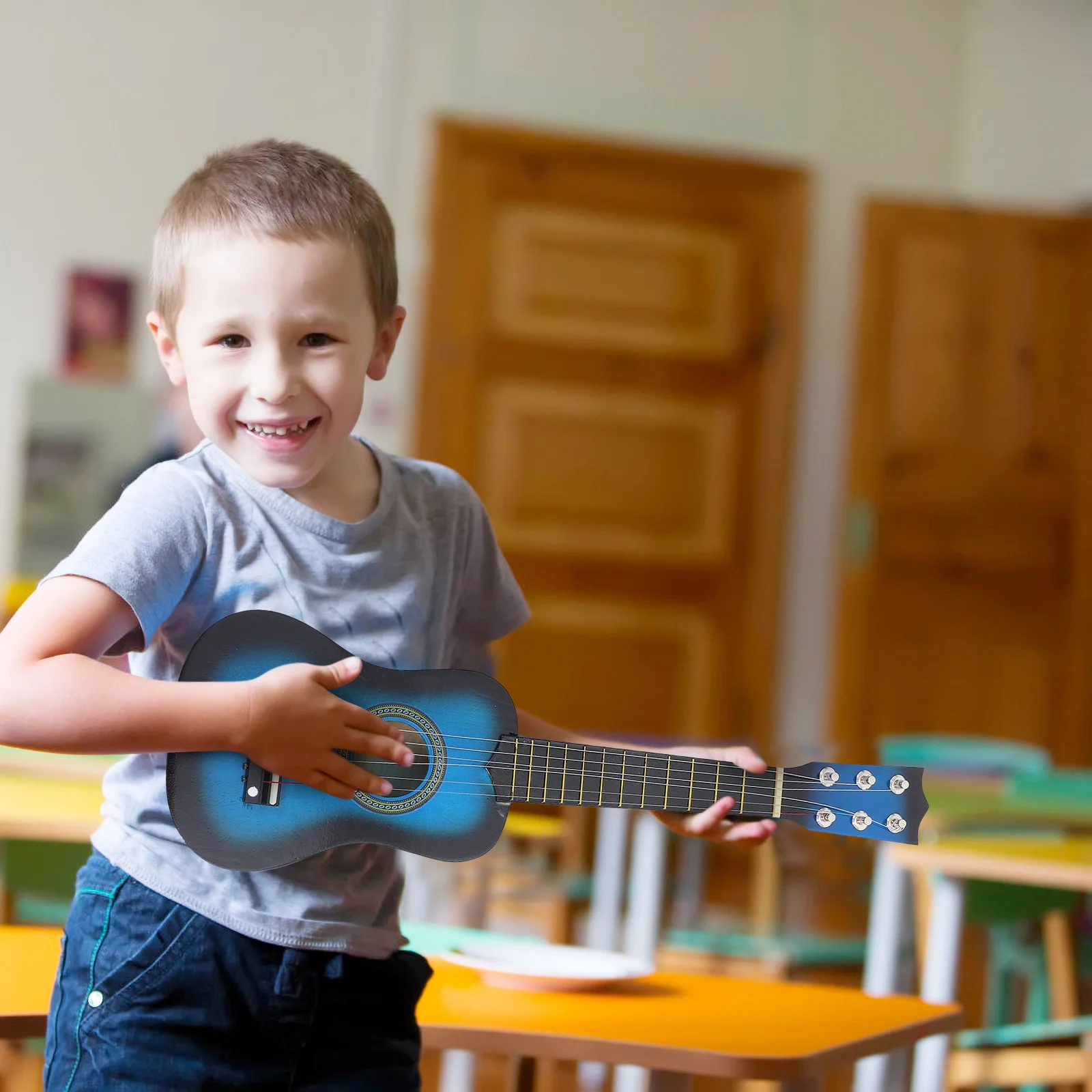 

Children Guitar Musical Learning Instrument for Beginners Mini Portable Simulation Guitar Bass Kids Musical Plaything