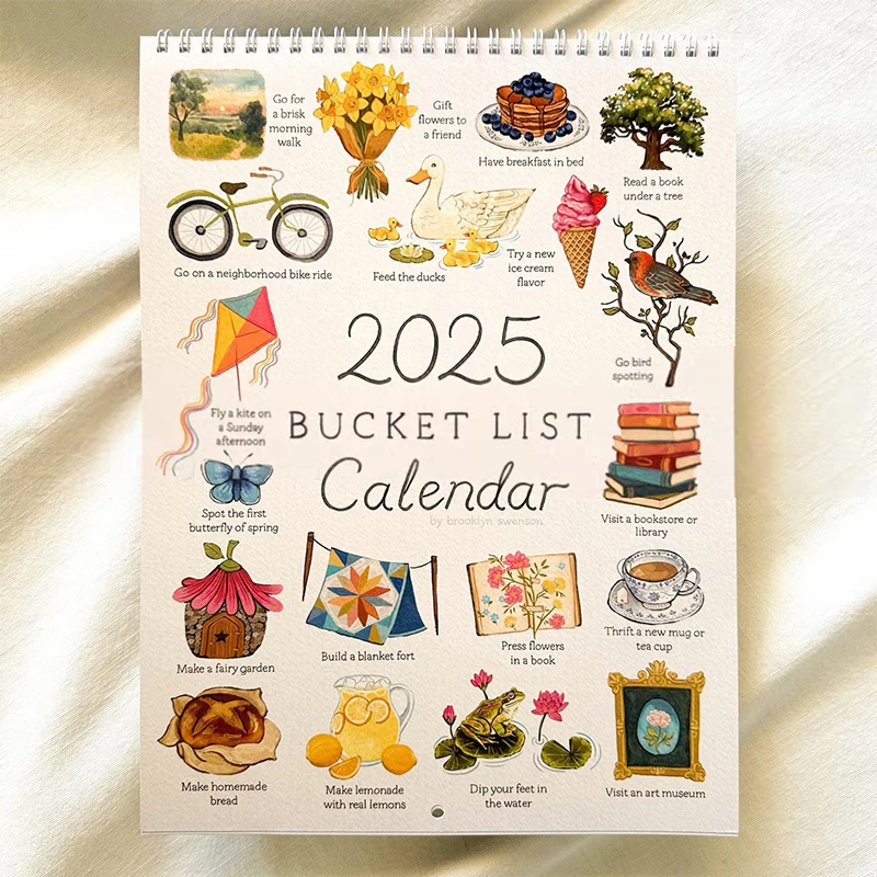 2025 Wishful Event Bucket List Calendar 2025 2025 Desk Calendar Yearly Monthly Daily Planner Time Manegement Calendar Books