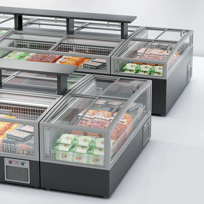 110V High Quality Refrigeration Equipment Freezer Console Fresh Dessert Shop Work Mini Chest Freezer