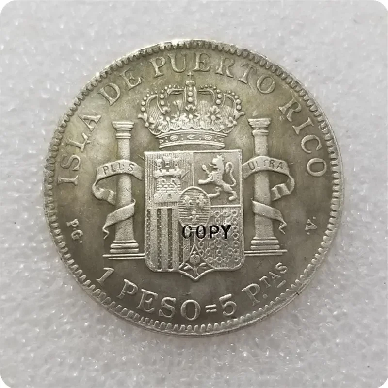 REPLICA PUERTO RICO 1895 1 PESO COPY coin Challenge Pocket Coins Christmas Gifts