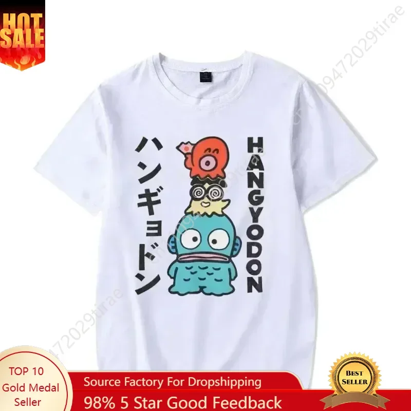 

Hangyodon Japanese Men's and Women's T-shirt Retro T-shirt Short Sleeve Round Neck T-shirt Summer Clothing Y2K Top Men Cosplay