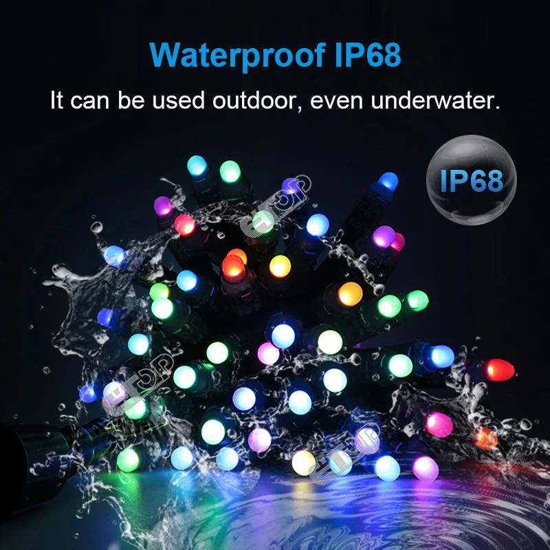 12V WS2811 LED Pixel String Lights with Xconnect waterproof pigtail 12mm Bullet Pixel Nodes RGB Addressable Pixel Nodes