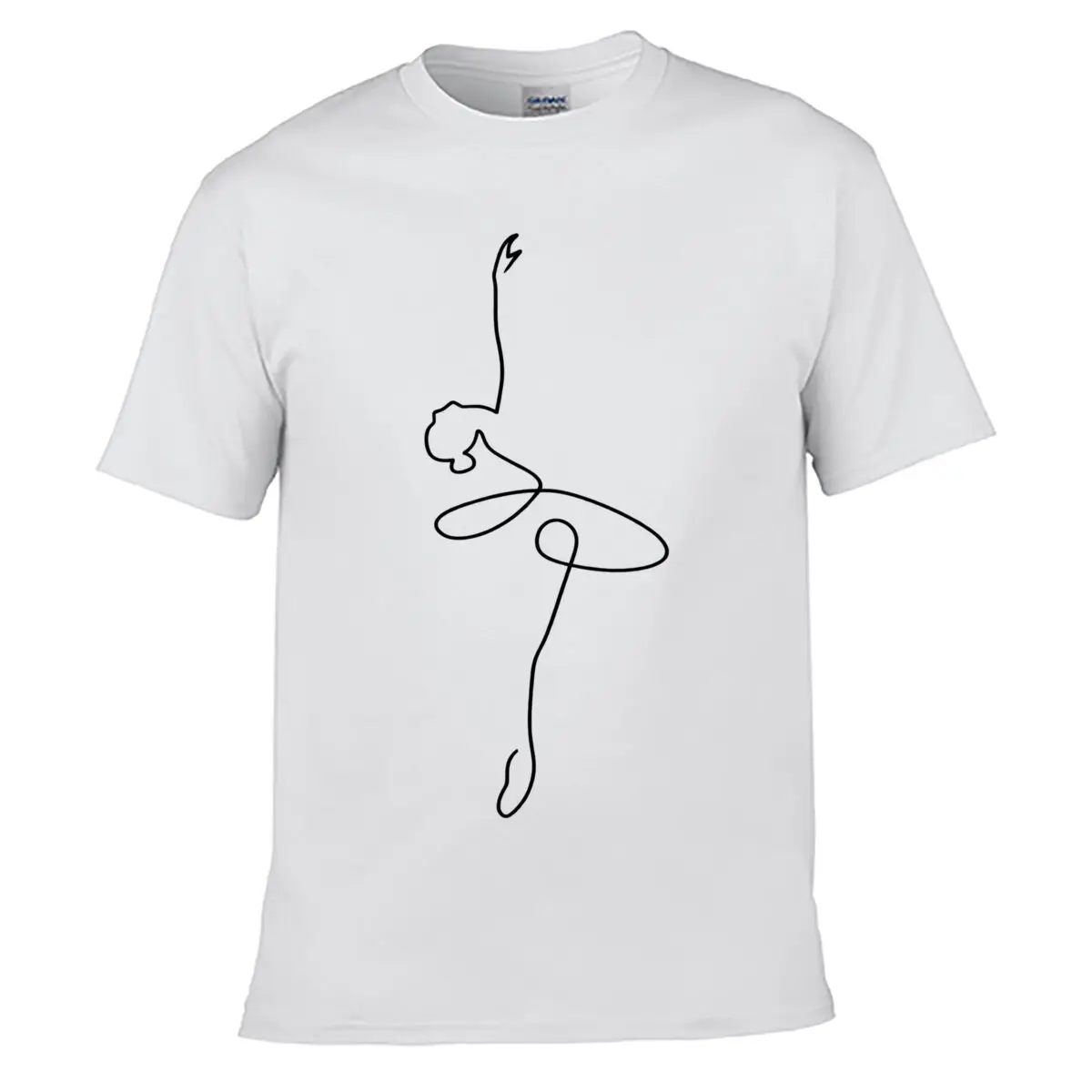 Ballet Dancer Continuous Line Art Men Summer T-shirt Top