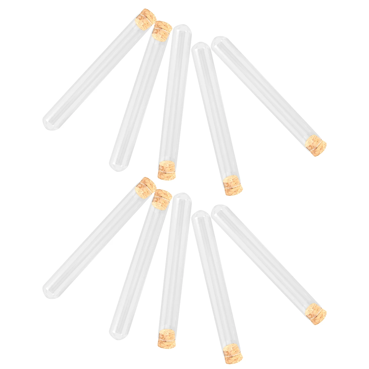 

10 Pcs Wooden Glass Test Tube Bottle Scientific Experiments Container Miniature