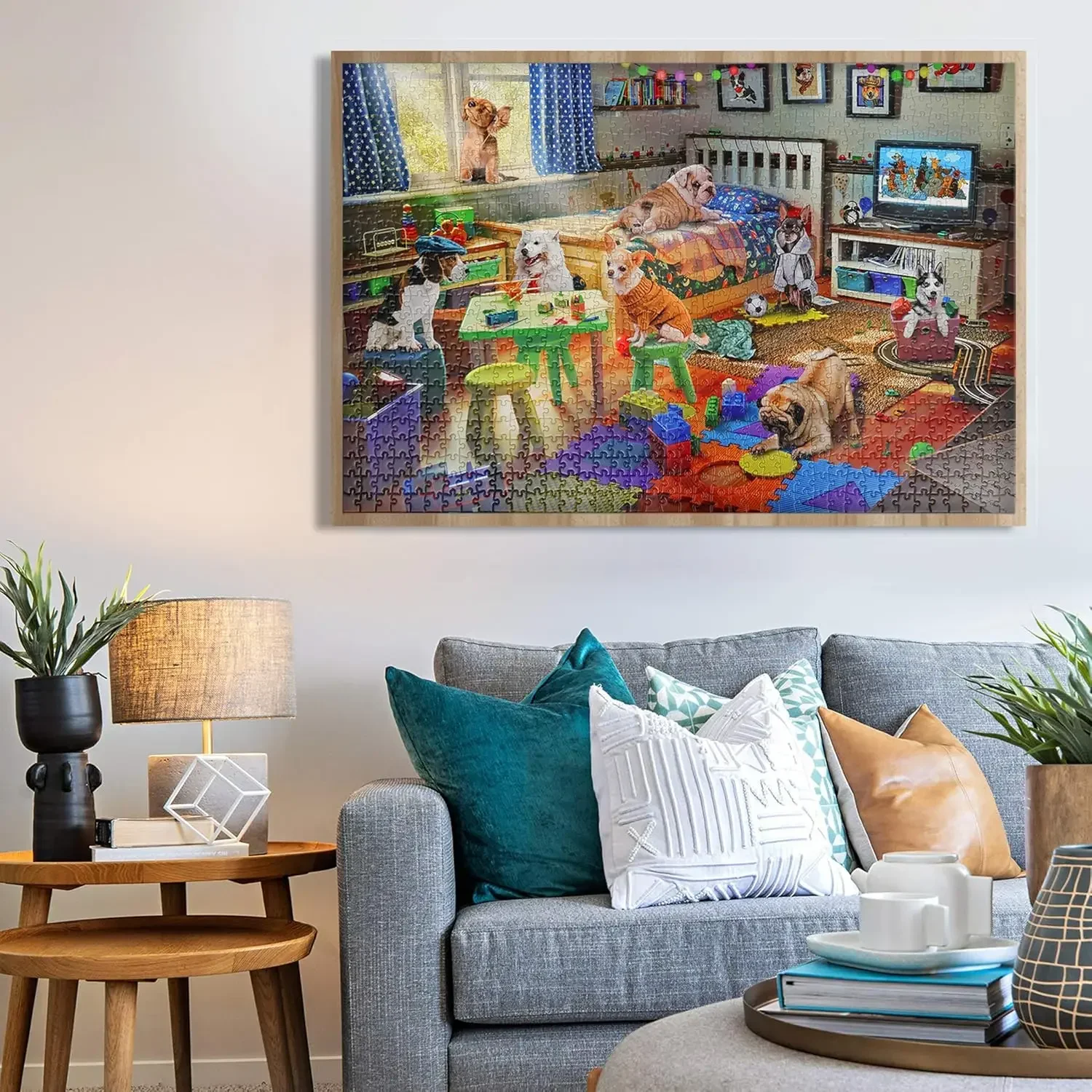 Chiens coquins 120/300/500/520/1000/1314 pièces Puzzles en bois pour salle de jeux, chambre à coucher, salon, décor de fête, activité amusante en famille