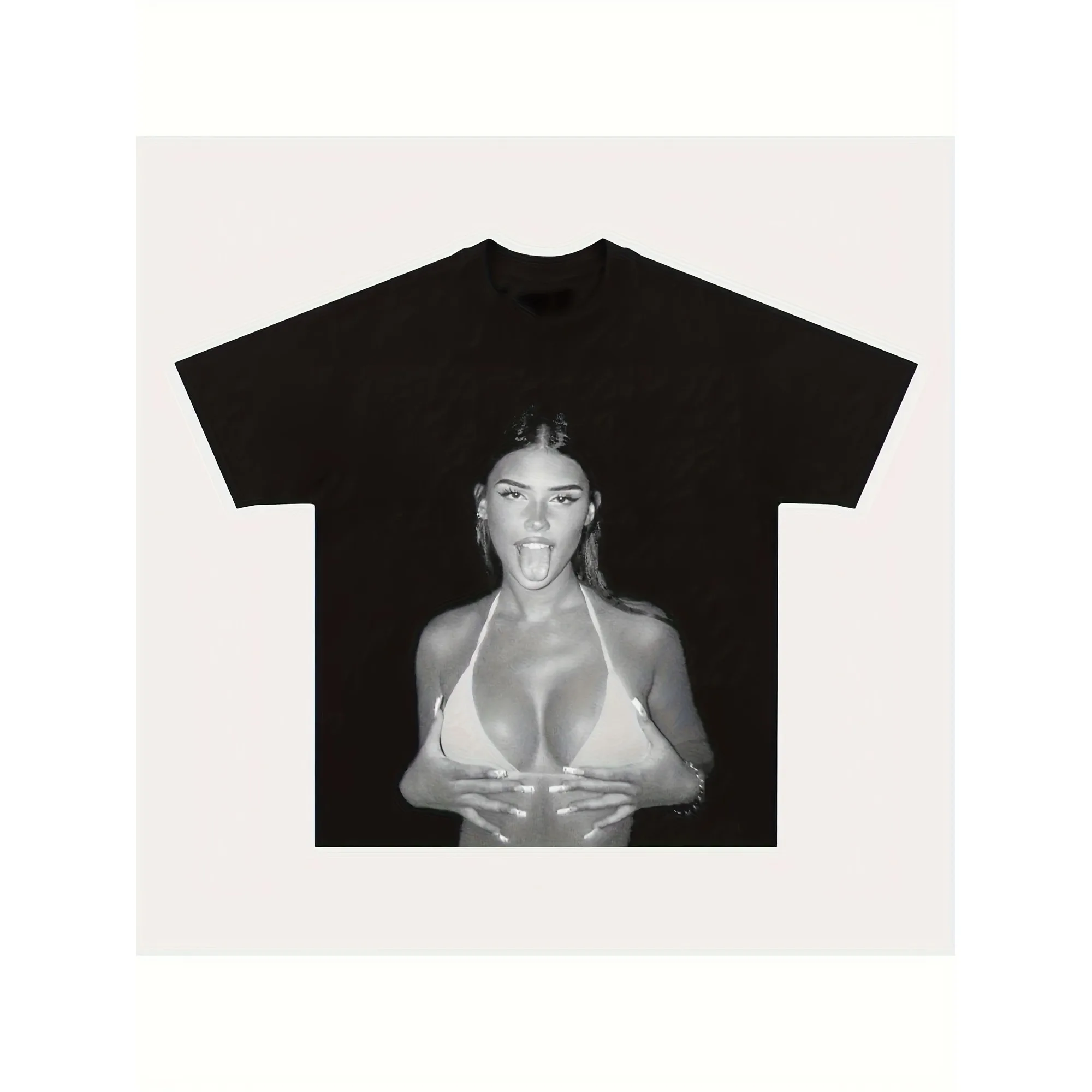 2026 Summer Leah Halton Celebrity Faceprint Unisex T‑Shirt Casual Polyester Streetwear Short Sleeve Tops