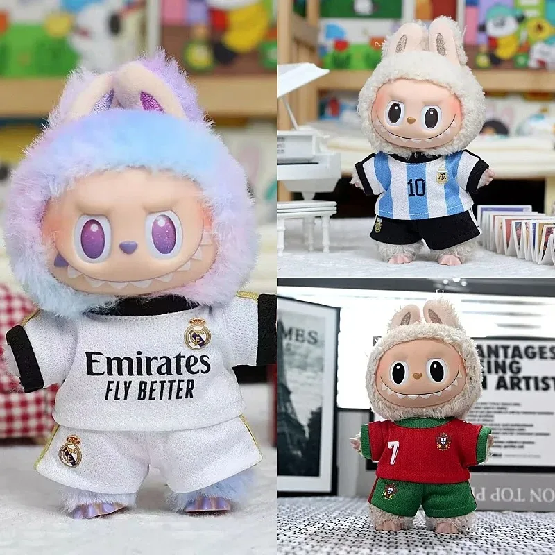 

17cm pendant tide play baby clothes labub baby clothes big summer baby clothes sportswear ball clothes plush doll clothes