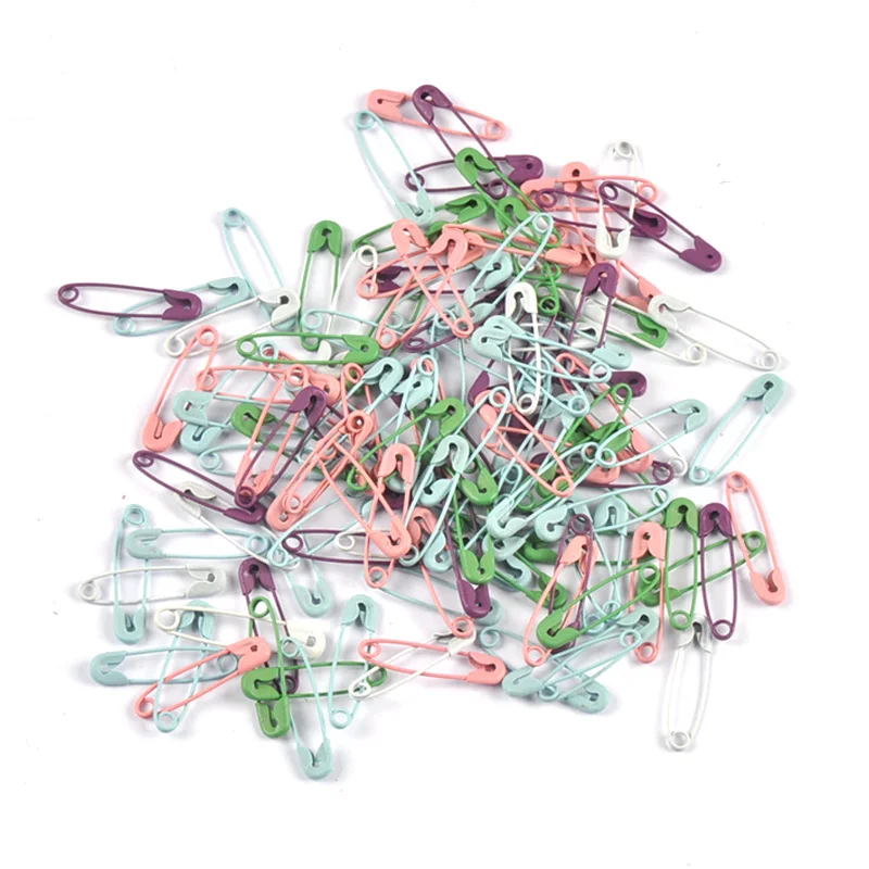 100Pcs 2.3x0.6cm mix iron Head Cloth Diaper Pins Buckles Sewing Baby Safety Locking Pin For Quilting Knitting Stitch Markers