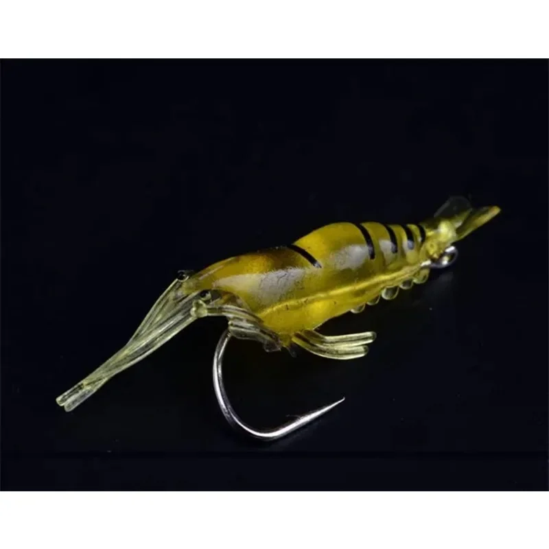 Bionic Fake Shrimp Roadrunner with Hooks Small Grass Shrimp Glow-in-the-dark Soft Lure Shrimp Fake Lure Crossbait