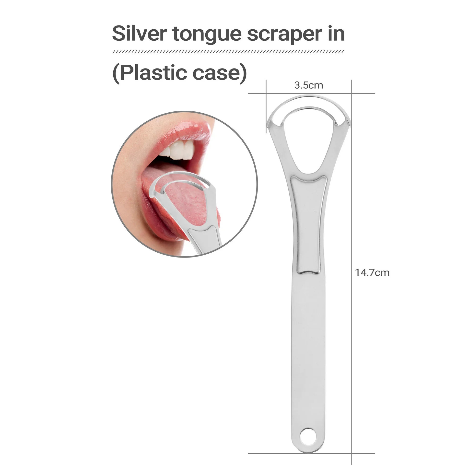 1 Pc Stainless Steel Tongue Scraper Tongue Plate for Removing Bad Breath Double Layer Tongue Coating Cleaner Brush Oral Care