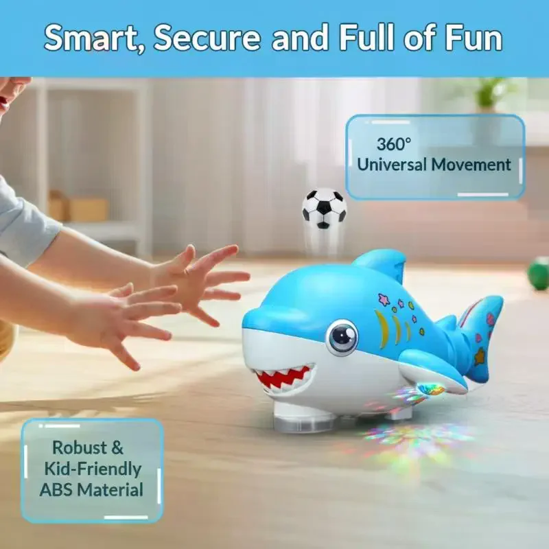 

Cartoon Electric Shark Toy With Light And Sound Automatic Moving Shark Toy Interactive Toys For Kids Gift