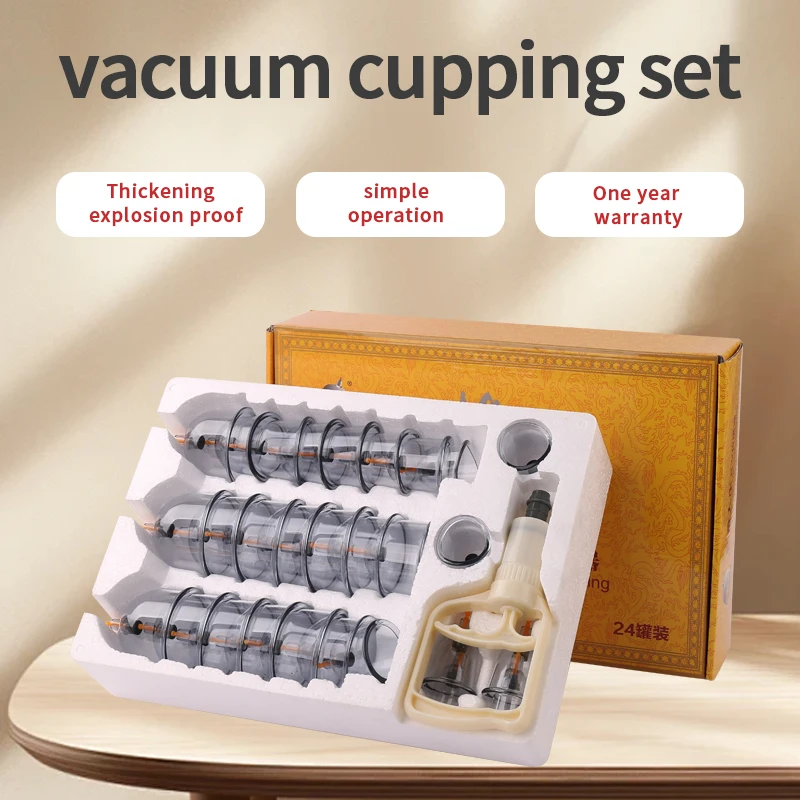 

24 Pieces Professional Vacuum Acupuncture Cupping Massager Therapy Heathly Care High Stre Cans Vacuum Cupping Care Anti-Cellulit