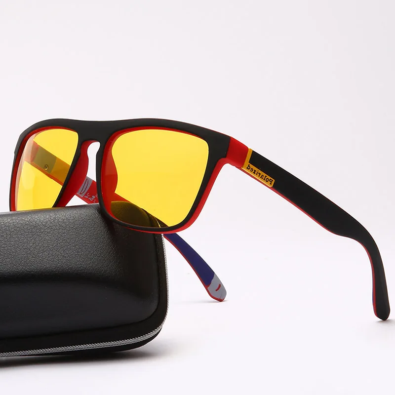 

Classic Night Vision Glasses Men Square Polarized Lenses UV400 Yellow Sunglasses Women Driving Goggles Shades