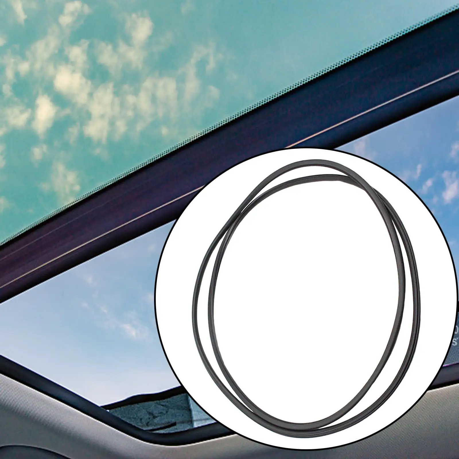 Sunroof Glass Rubber Seal Sunroof Seal Strip Gasket Replace Parts for Compass