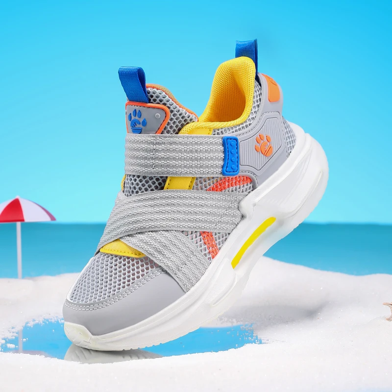 

New Children's Casual Sports Shoes Shock Absorbing Summer Boys Breathable Mesh Anti-Slip Racing Running Shoes