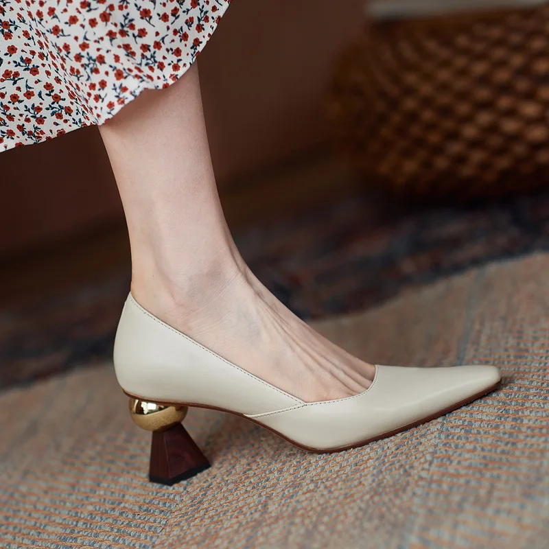 Women's Shoes Summer Strange Style Pointed Toe Black Beige Pumps Elegant Fashion High Heels Party Shoes