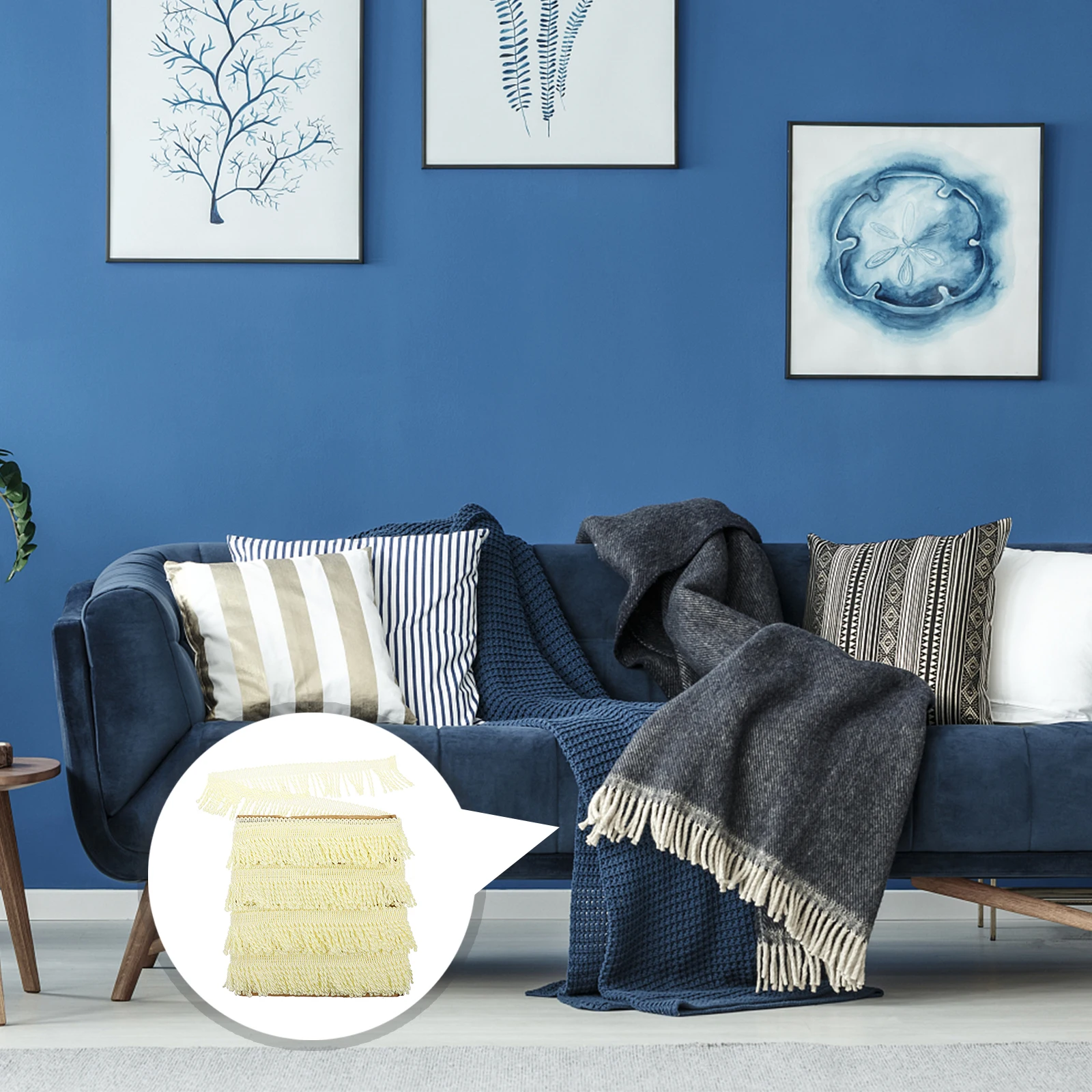 

Curtain Tassel Fringe Trim Decorative Polyester Yarn Sewing Garment Accessories DIY Home Decor Sofa Cushion Edging