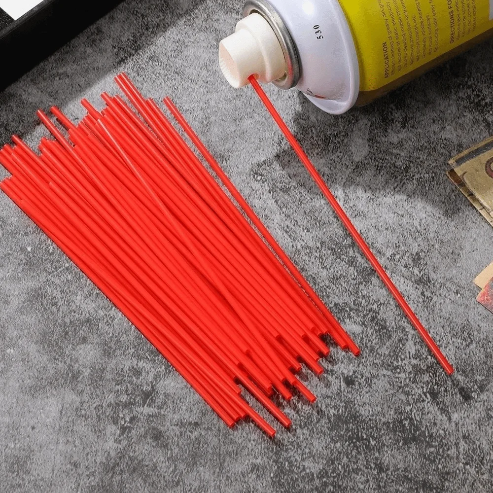 Plastic Tube Spray Can Extension Straw Red Color 12cm Length Rust Remover Straw Extended Replacement Tips Accessories