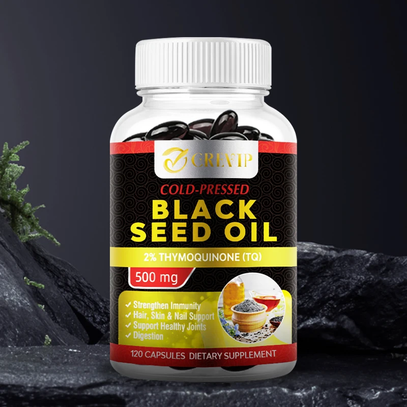 

Black Seed Oil Capsules - Antioxidants, Improves Digestion, Hair, Skin & Joints Health, Boosts Immunity
