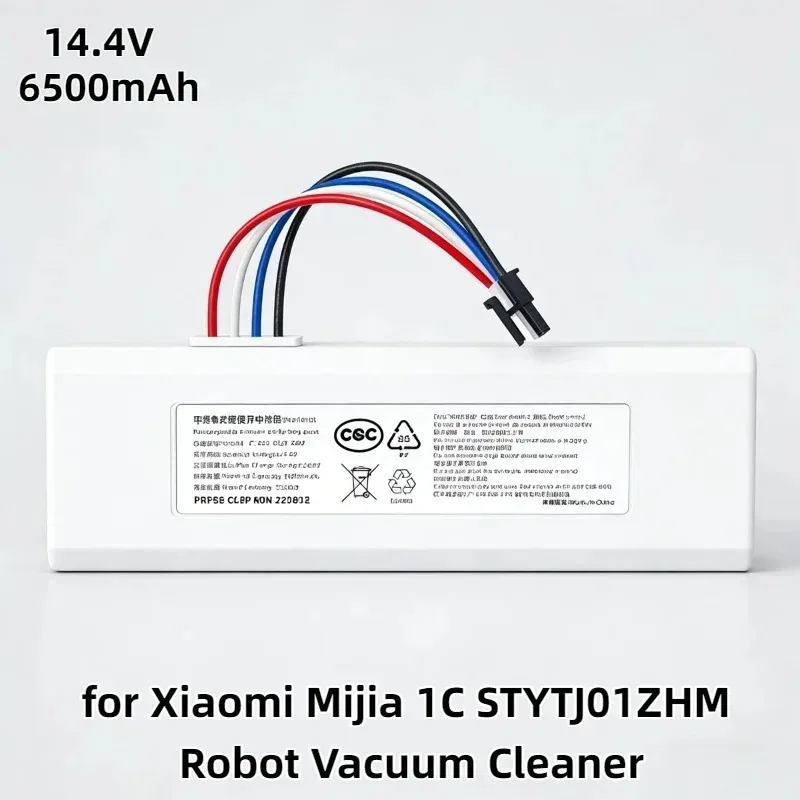 

14.4V 6500mAh Lithium Ion Replacement Battery – Long-Lasting Power Accessory for Xiaomi Mijia 1C STYTJ01ZHM Robot Vacuum Cleaner
