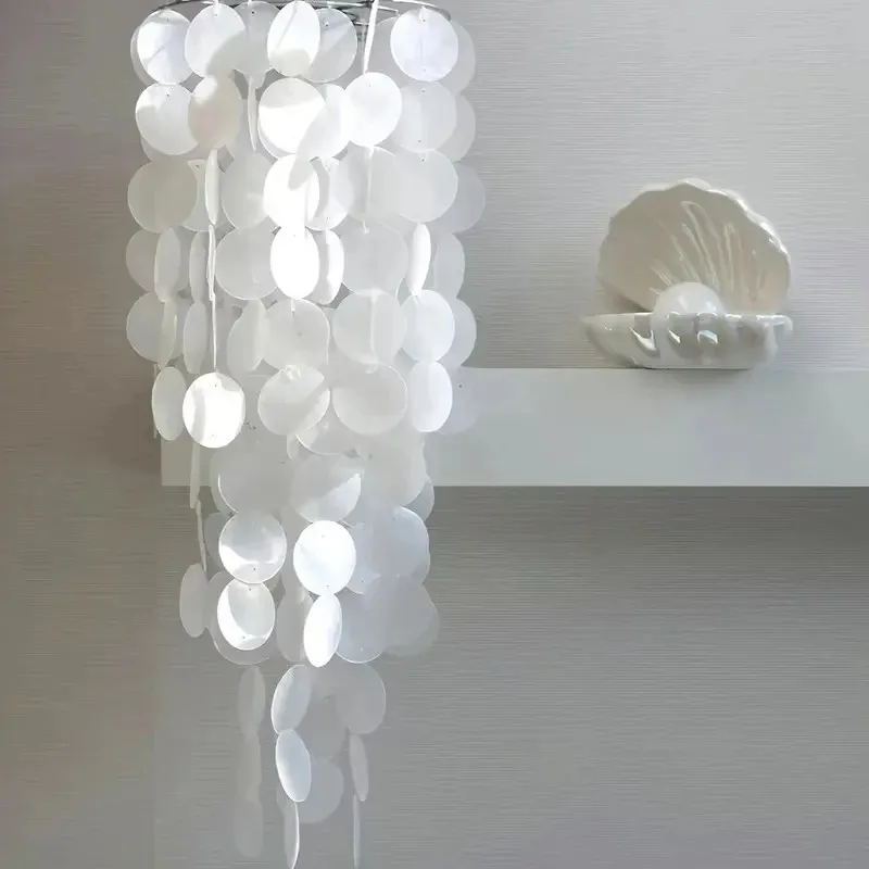 30 Pièces Carillons à Vent en Coquillages Naturels Attrape-rêves Décoration Artisanale Extérieure pour Jardin, Chambre, Accueil des Invités, Décoration Créative pour la Maison