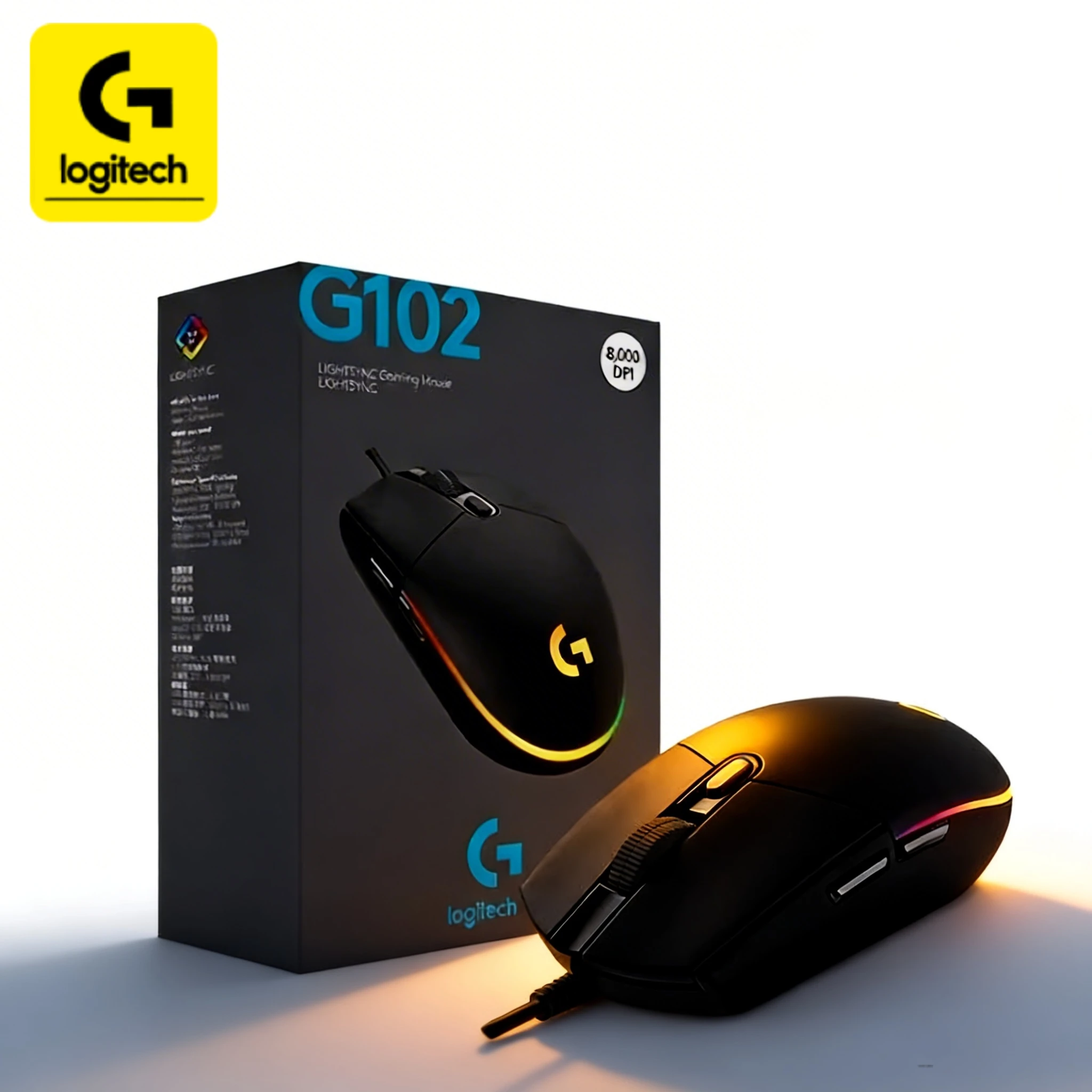 Logitech G102/G203/G402 gaming mice, with 6 programmable buttons, RGB lighting effects, igniting the spirit of e-sports