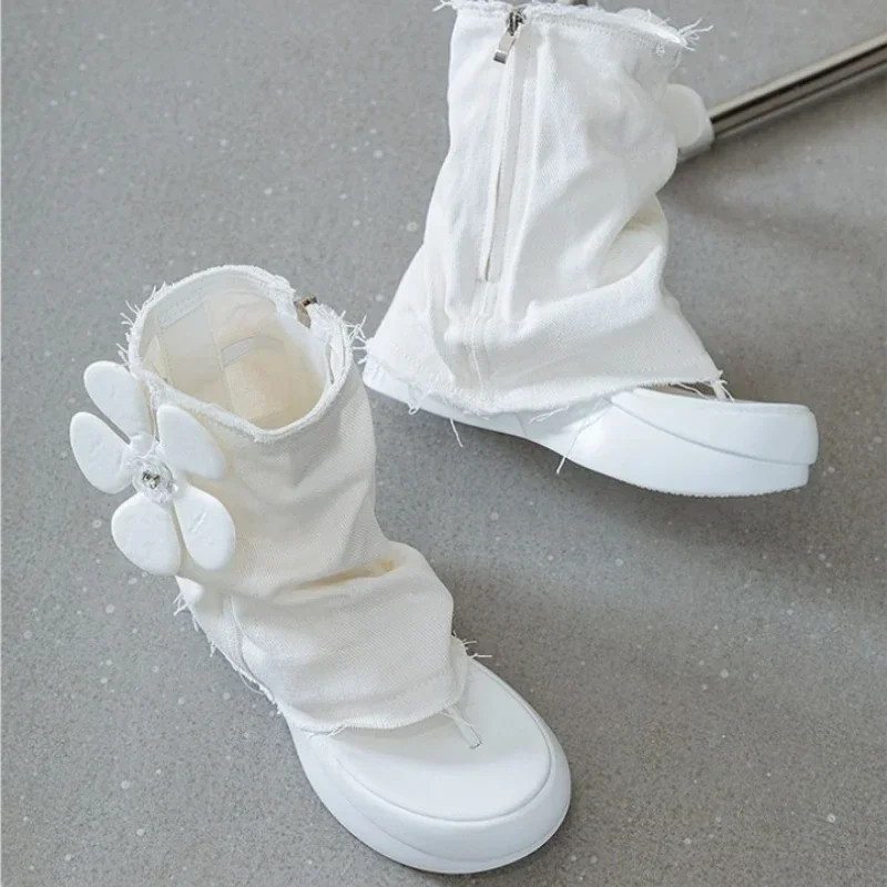 المرأة سميكة القاع صندل الأحذية 35-40 سستة كليب تو الارتفاع زيادة جولة تو خفيفة الوزن صنادل مماشي للموضة أحذية مريحة #5