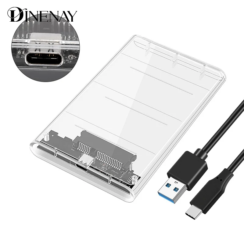 3.0 Enclosure 2.5inch SATA SSD Hard Drive Case With 5Gbps Transfer Speed And Transparent Design Mobile External HousingU