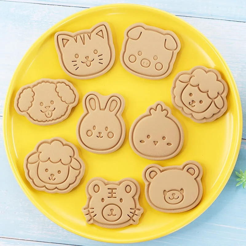 8Pcs Jungle Safari Cookie Cutter Biscuit Baking Mold Dinosaur Dog Cat Bear Foreset Animals Baking Cookie Tool Kid Birthday Party