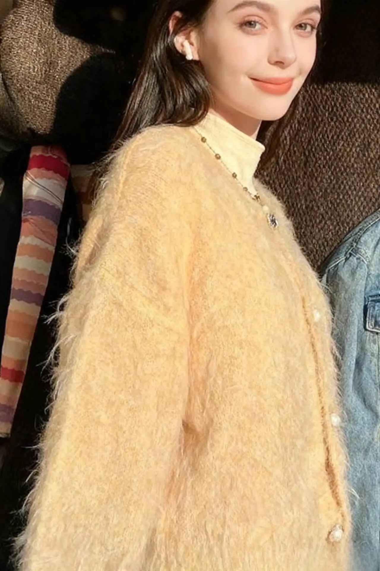 Sweater, Jumper, Cardigan Wanita Jepang Harajuku Merino Fair Isle Punk Santai Natal Liburan Meriah Musim Dingin Termal Manis