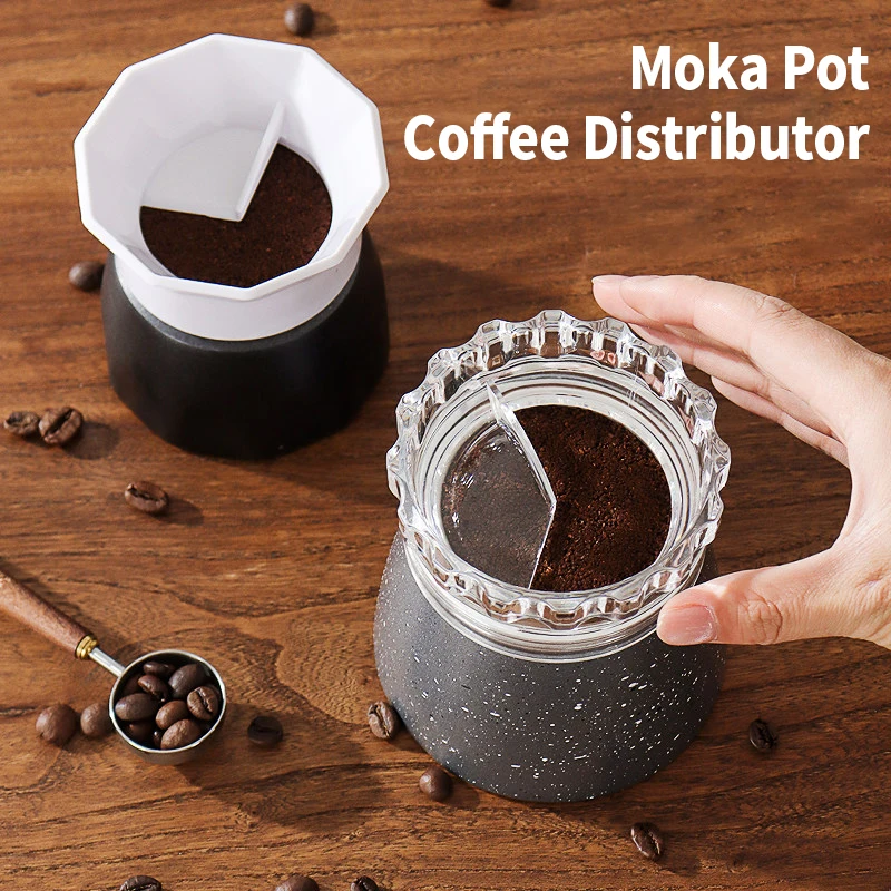 OANKR Moka Pot Dosing Funnel, Stovetop Espresso Coffee Maker Distribution Tool, Italian Coffee Maker Dosing Ring For 3-6 Cups gallery 1