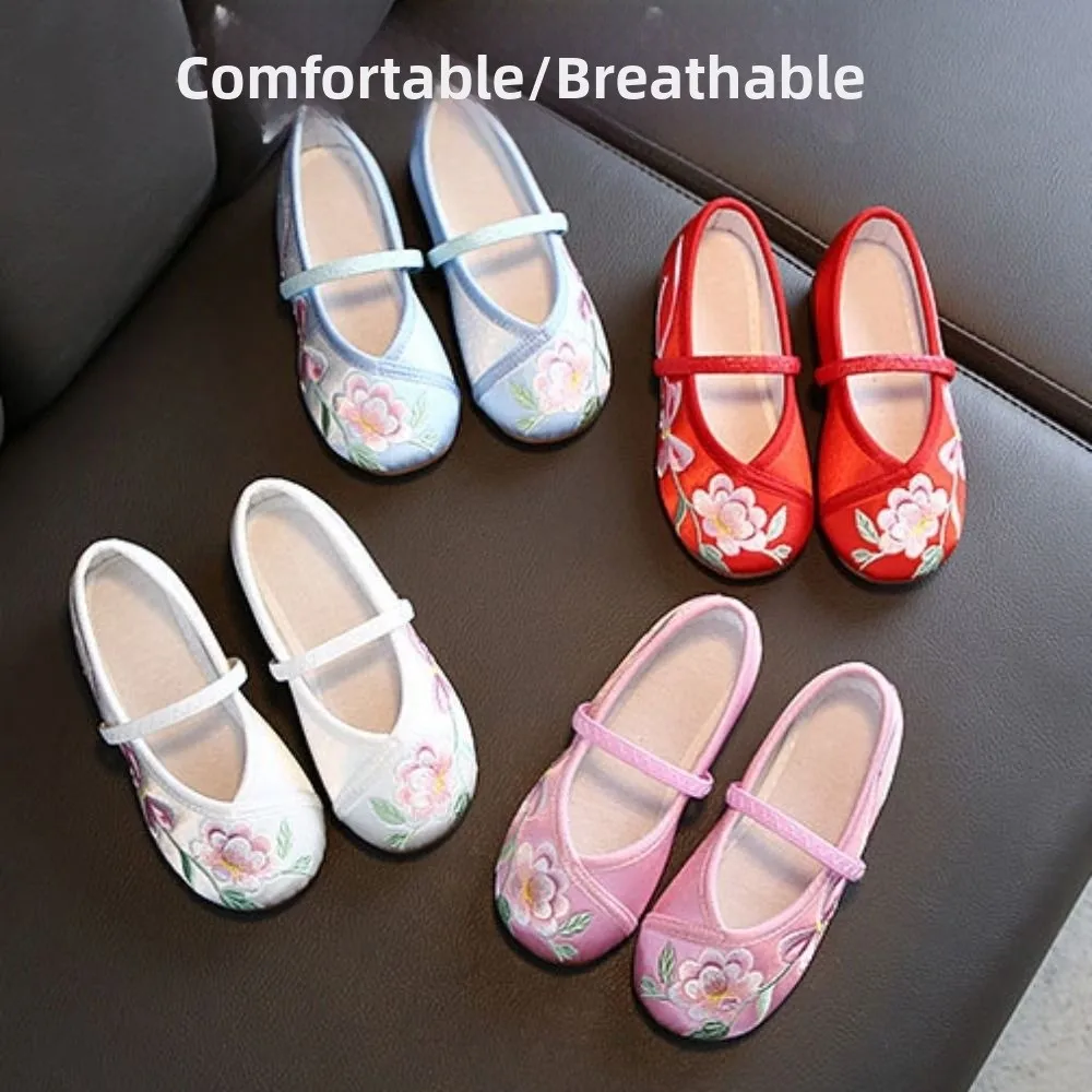 

Танцевальные туфли для девочек в китайском стиле: износостойкие, с мягкой подошвой, вышитые, профессиональные, дышащие