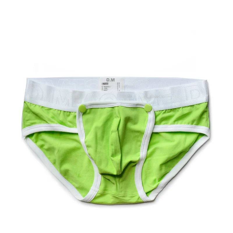 Men's Briefs Simple Cotton Comfortable Low Waist Sexy Panties Personalized Design Solid Color Briefs Removable Pocket