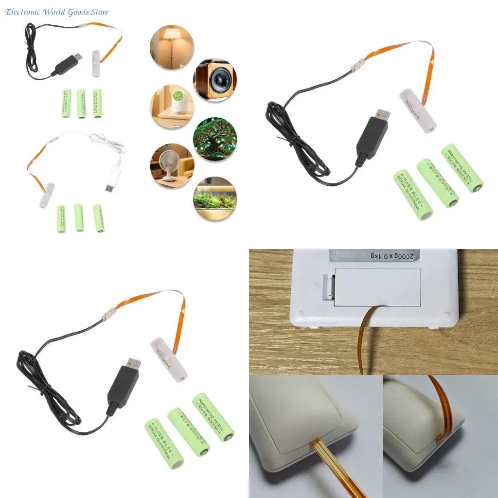 A3PD USB To 6V Battery Eliminators Cord For Electronics Needing 4Pcs 2A Batteries