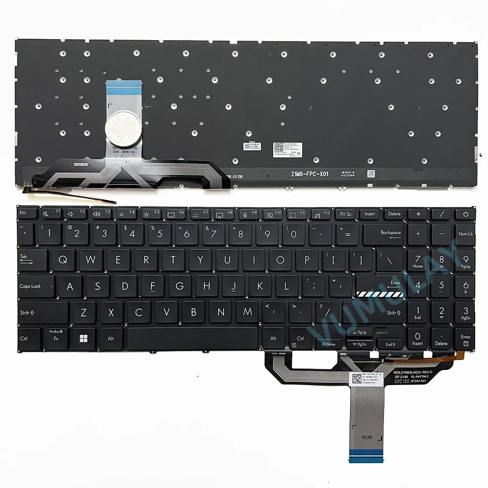 Klawiatura USA/RU/rosyjski dla ASUS Vivobook X1603 X1603Z X1603ZA M1603 M1603Q M1603QA F1603 F1603ZA D1603 D1603QA M1503 M1503Q X1502 X1502Z X1502ZA