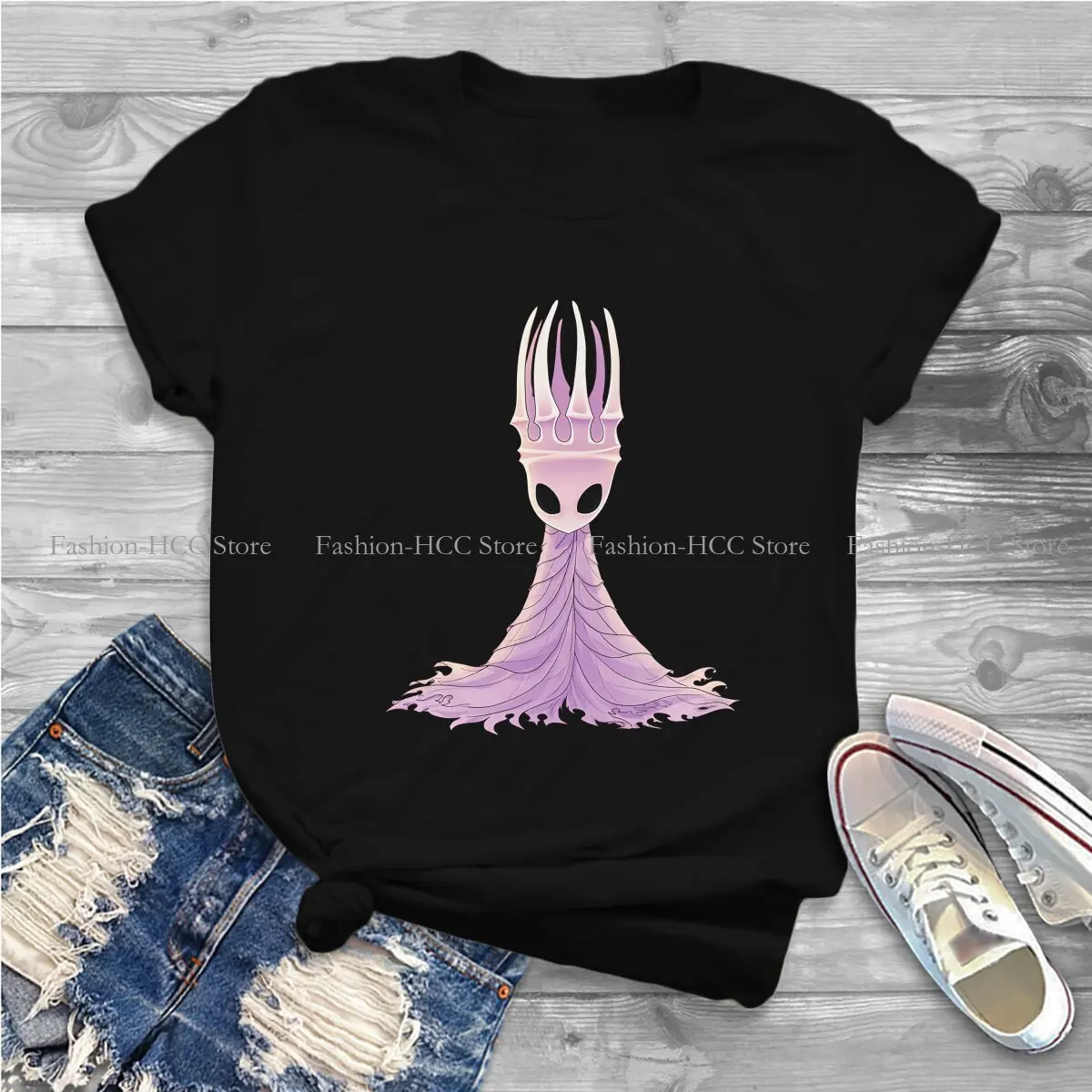 Pale King Hipster Polyester TShirts Hollow Knight Female Harajuku Streetwear T Shirt Round Neck