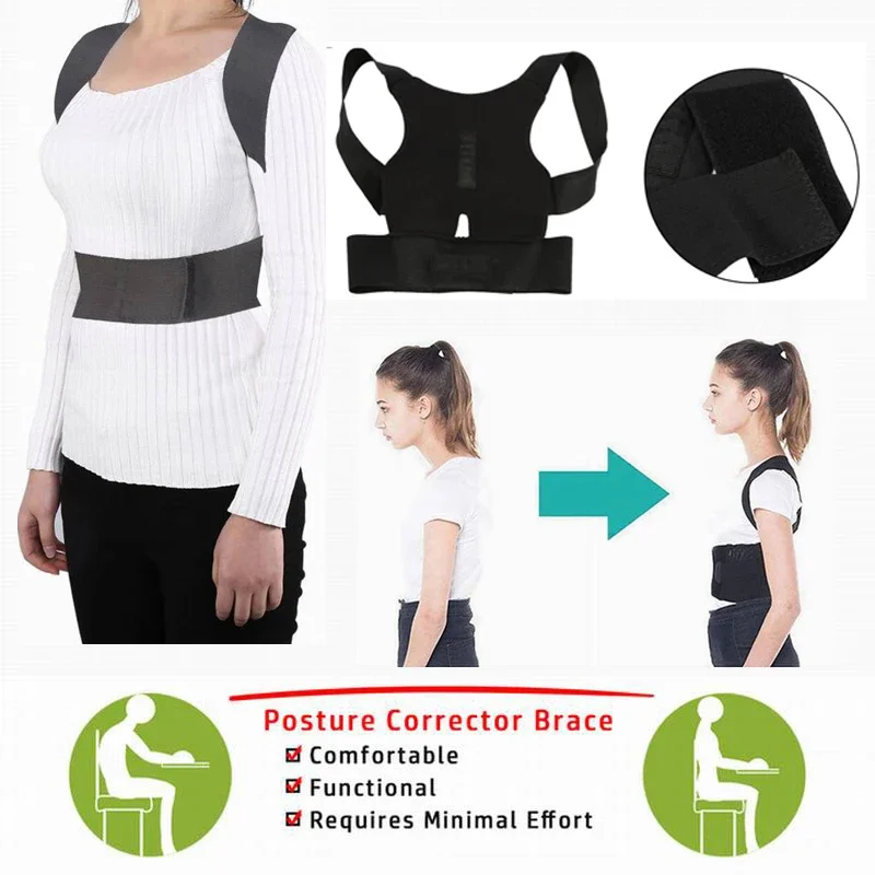 Adjustable Posture Corrector Back Brace Support Belt For Men Women Back Belts Spine Shoulder Lumbar Correction Band Corset