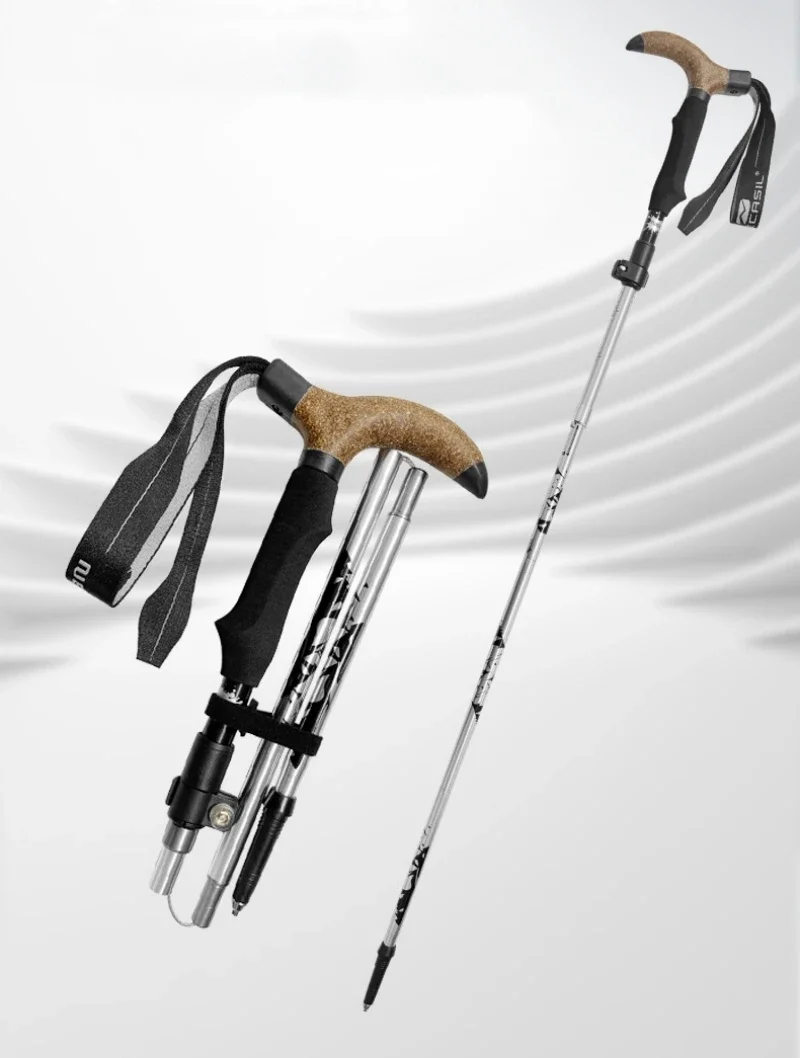 Telescopic Baton Walking Cane, Folding Walking Sticks, Aluminum Alloy Crutches, Trekking Cane, Hiking Trekking Poles, North Pole