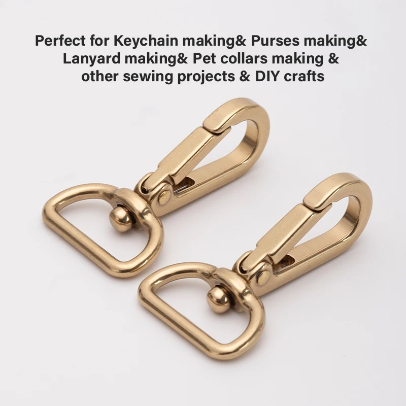 WUTA Solid Brass Luggage Hardware Buckle Accessories Bag Metal Buckle Swivel Trigger D-ring Handmade DIY Sewing Hardware Craft