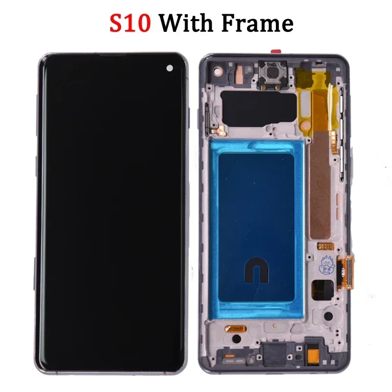 Screen for Samsung S10 Plus S10+ G975 G975F Lcd Display Digital Touch Screen  with Frame for Samsung S10 G973 Assembly