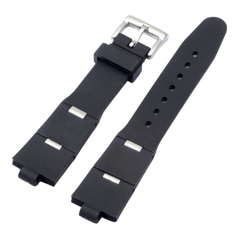 Rubber silicone strap for Bvlgari Watch Strap with notch 22x8 24x8mm DP42C14SVDGMT men\'s and women\'s Black Bracelet