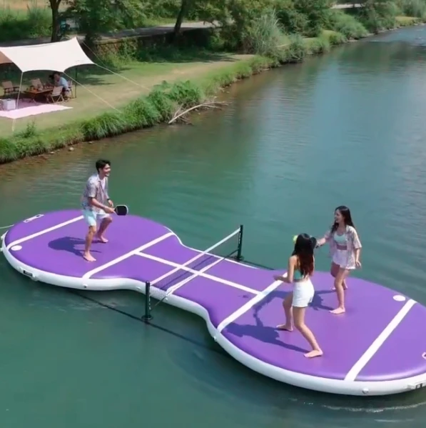 Inflatable Floating Court, Pickleball Tennis Platform, Commercial Grade, Custom Size, Water Sports Arena for Lakes Pools
