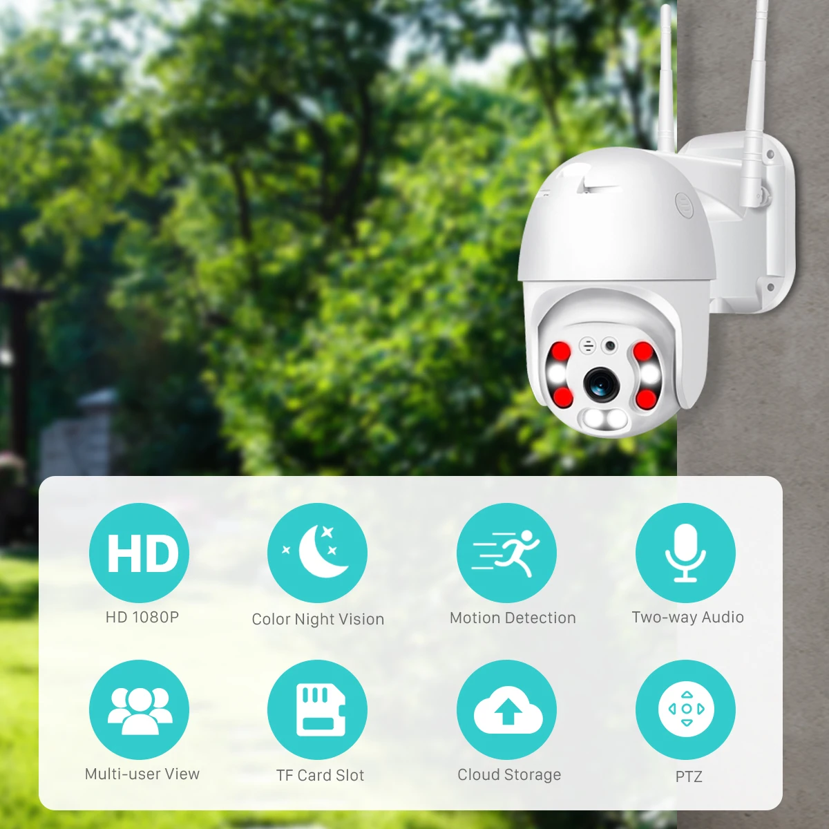 1080P/2MP Security Camera WIFI Outdoor PTZ Speed Dome Wireless IP Camera CCTV Pan Tilt IR Network Surveillance For Indoor Outdoo