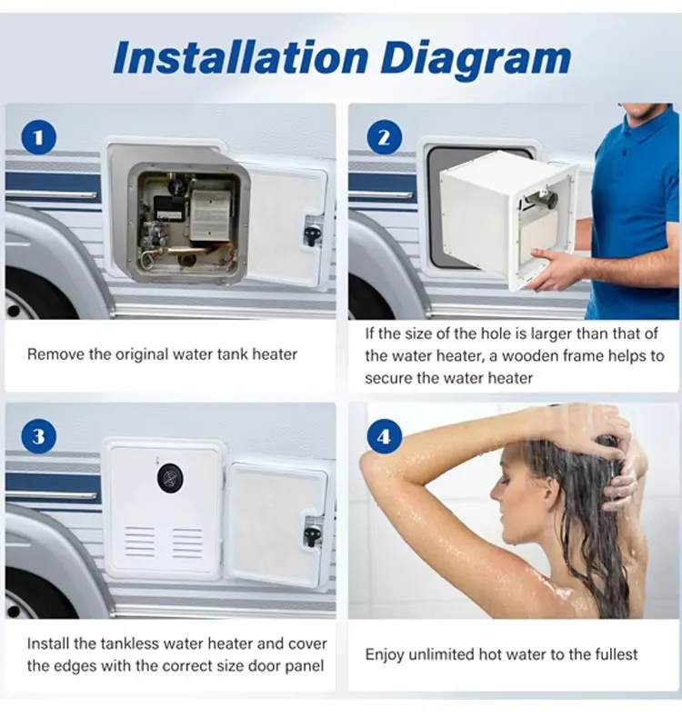 Next-Gen 12V 8L-10L سخان مياه LPG، 2.8-3.9 GPM 55K-65K BTU تسخين سريع مع تحكم حراري دقيق لـ RV خارج الشبكة #4