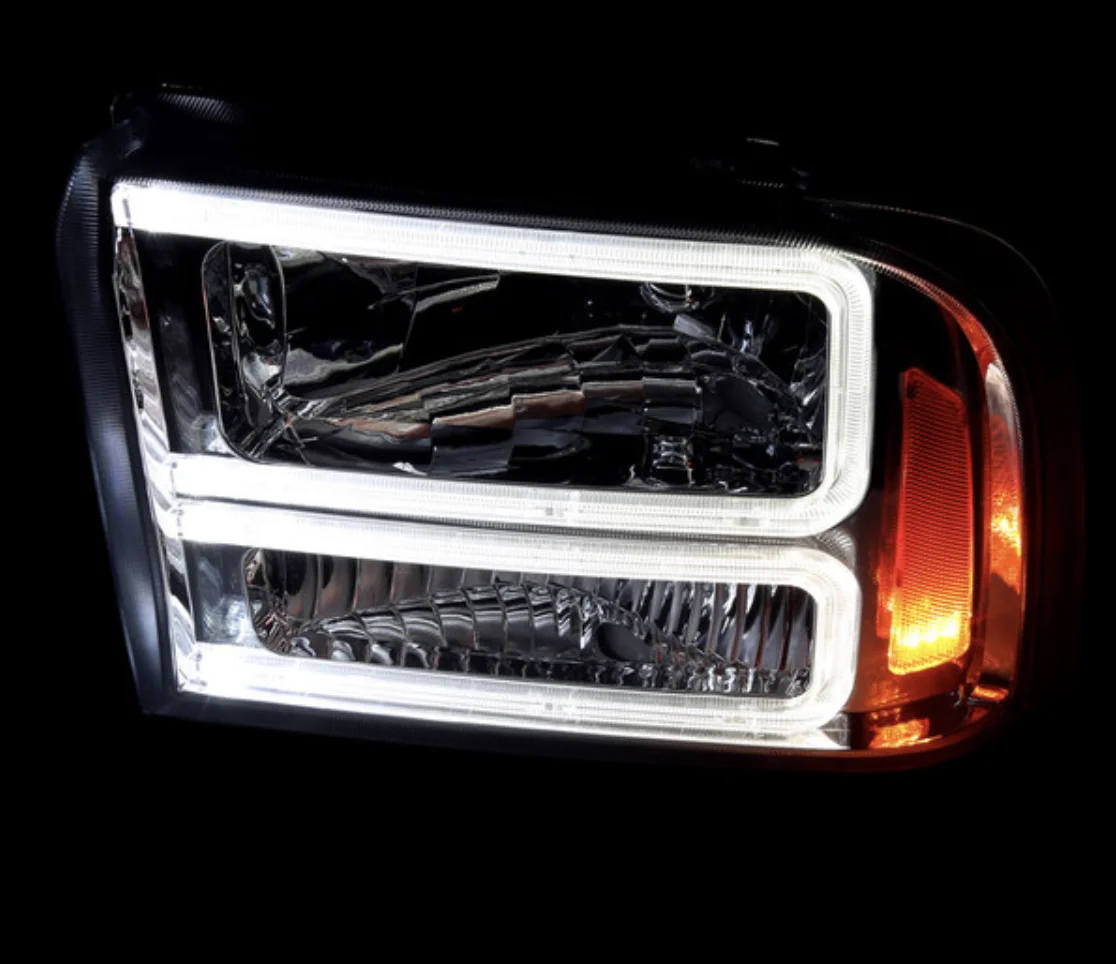 Hot-selling for 2005-2007 Ford F250/F350/F450/F550 Super Duty Dual LED C-Bar Factory Style Headlights (Chrome Housing/Clear Lens