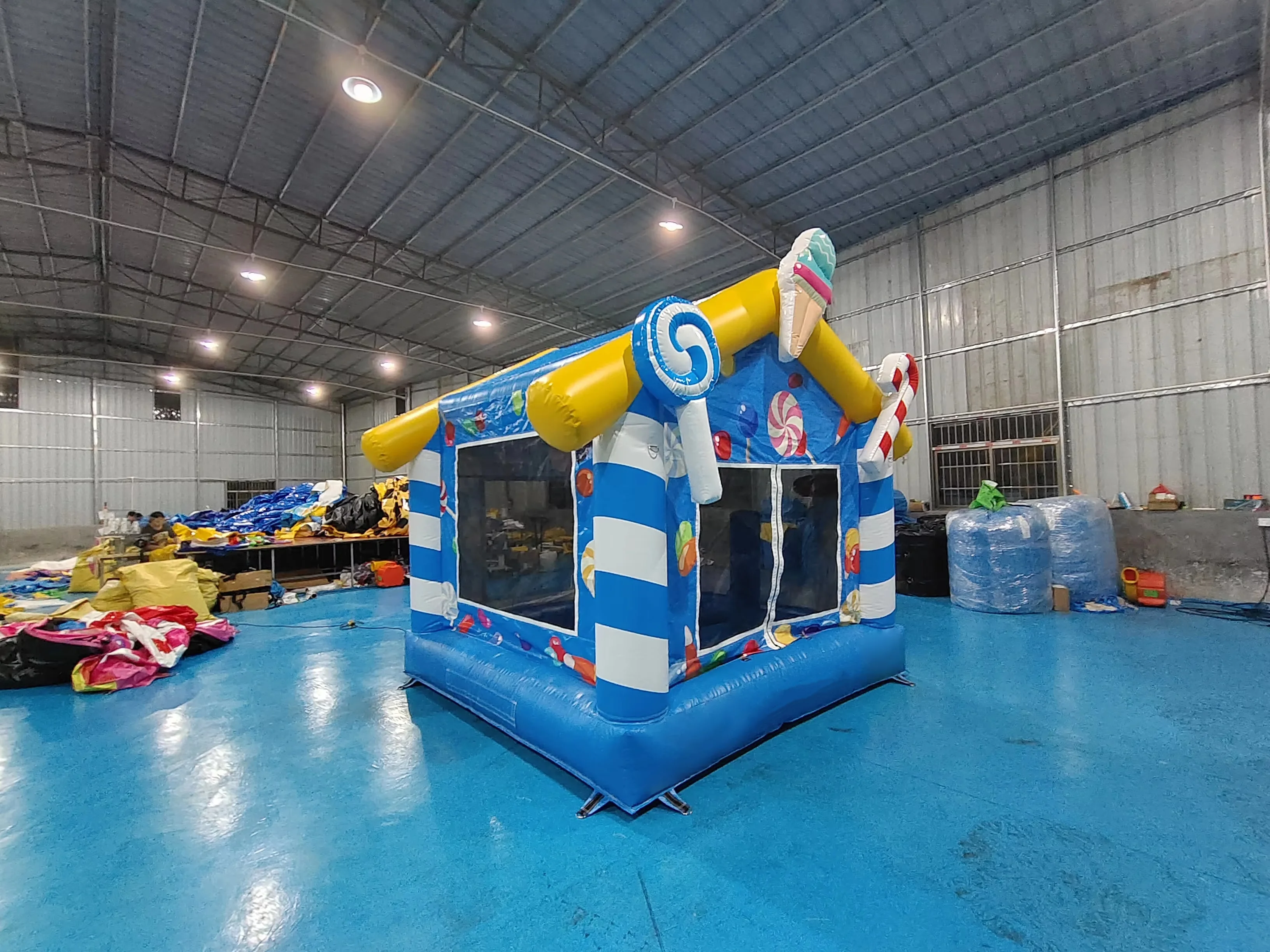 Hot Sale Blue Candy Jump Bed Kids Jumping Castle Inflatable Trampoline Party Rental Equipment Inflatable Bouncer for Children